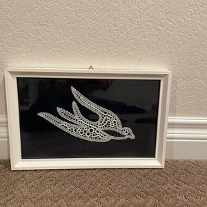 Embroidered Bird Wall Art